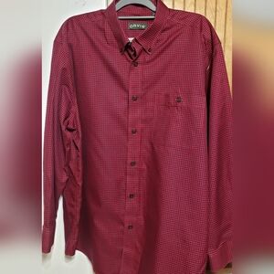 Orvis Men XL Button Up Long Sleeve Shirt Cotton Gingham Houndstooth Checkered